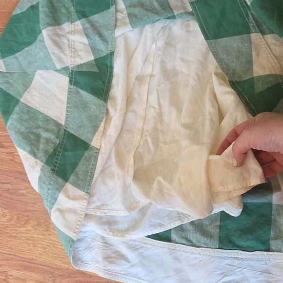 Anthropologie Maeve Greta Gingham Dress Sundress Size 4 Green and White Midi - Picture 10 of 13